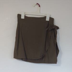 Elegant Brown Wrap Skirt